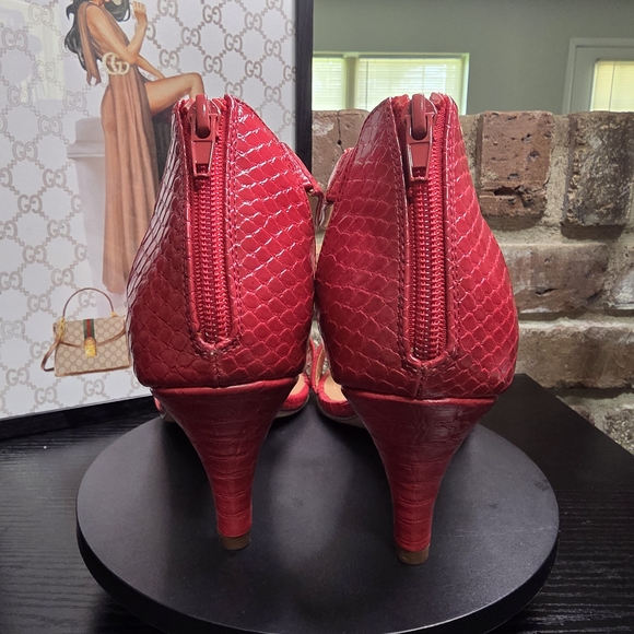Style & Co. Red Textured Heels - Picture 4 of 7